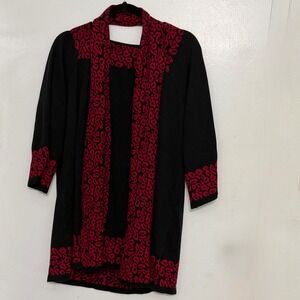 Casual Chic Bold Statement Leopard Print Scarf and Knit Tunic Sweater Plus Sz 2X